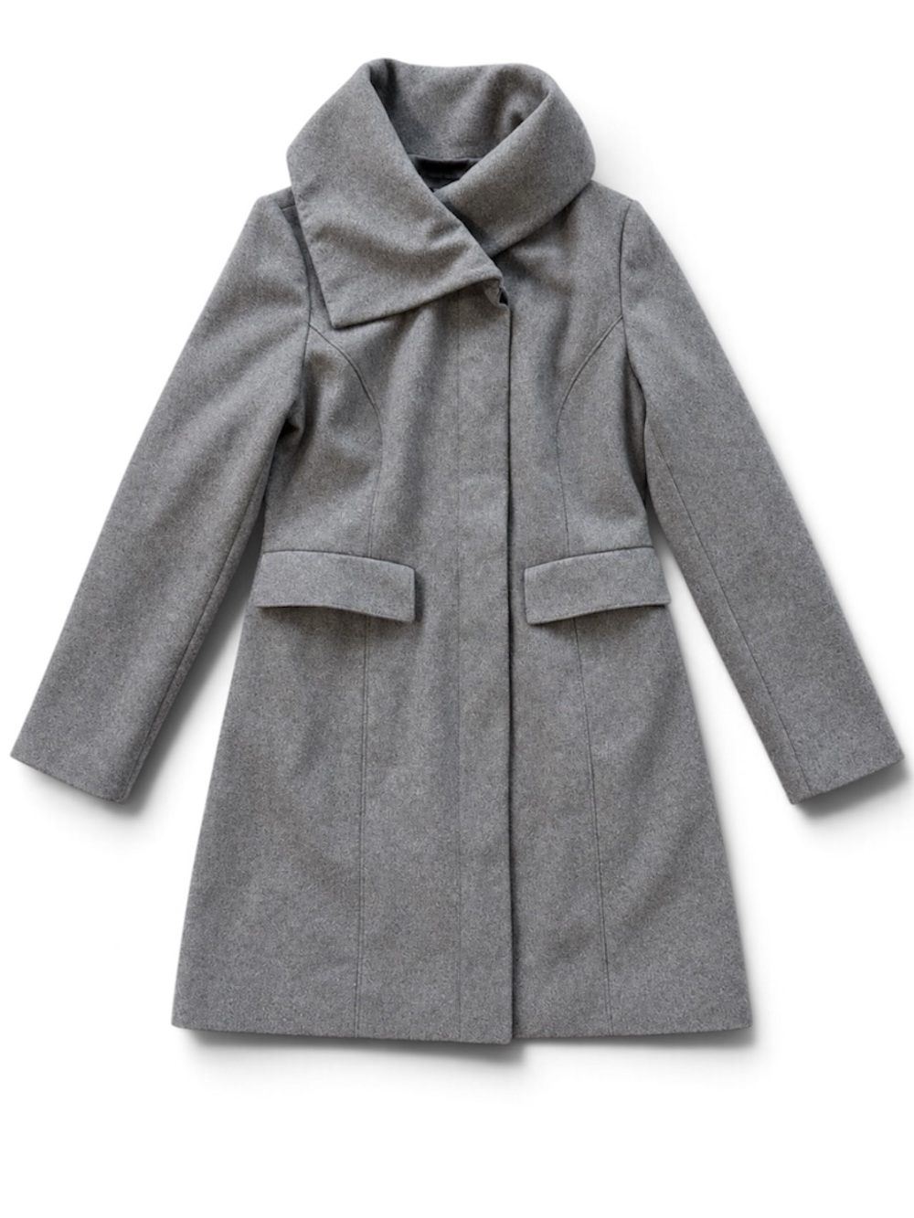 Gap Women’s Winter Dress Coat Wool Blend Gray Long Coat button down size medium